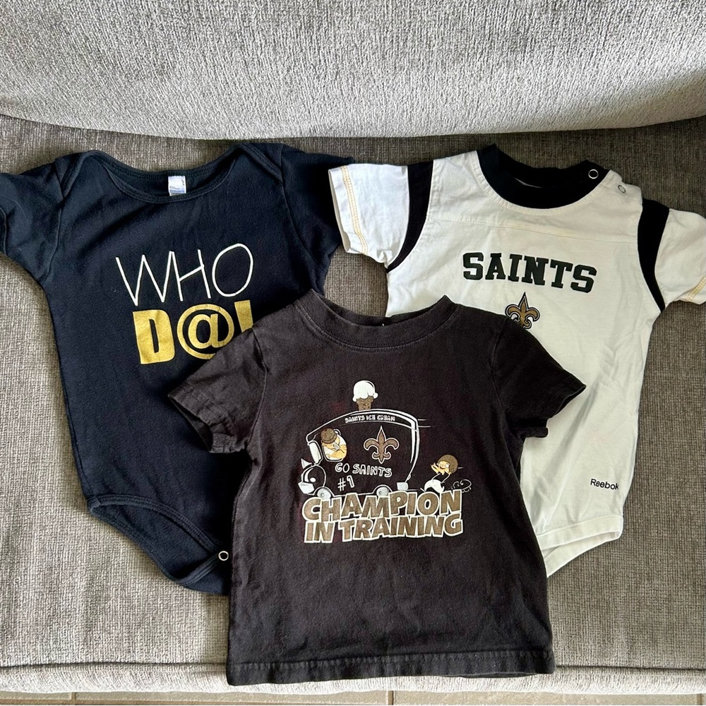 18-24m NFL New Orleans Saints Who Dat baby bundle